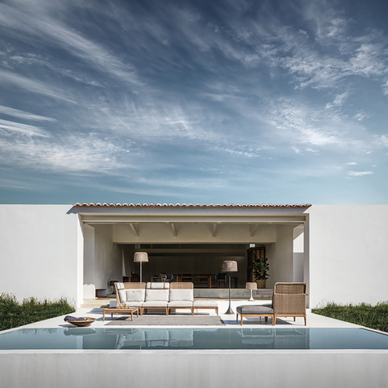 Gloster Lima High Back Center Outdoor Sectional Unit AuthenTEAK