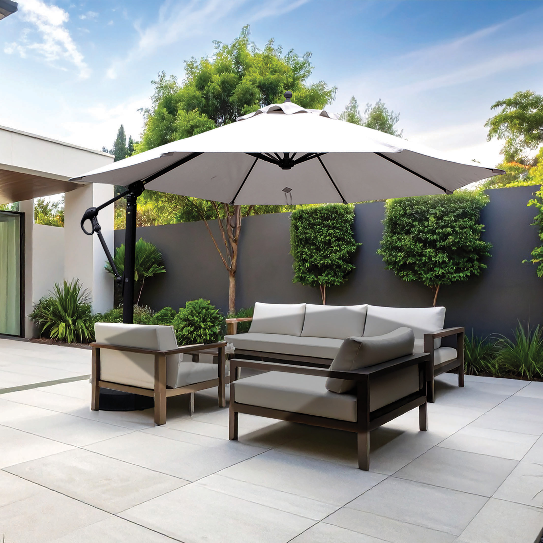 galtech 11 ft octagonal aluminum patio cantilever umbrella 11FT Octagon with Auto Tilt, Black Sunbrella Fabric, Heavy Duty Frame for Pool, Deck, Backyard, 98% UV Protection : Patio, Lawn & Garden and adjust the the top of the umbrella to either the left or the right to maximize your shade potential Galtech 11 Foot Octagon Aluminum