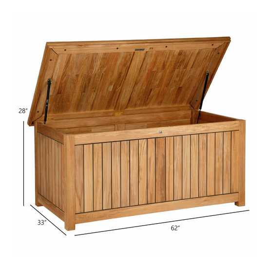 Barlow Tyrie 62" Teak Outdoor Storage Box | AuthenTEAK