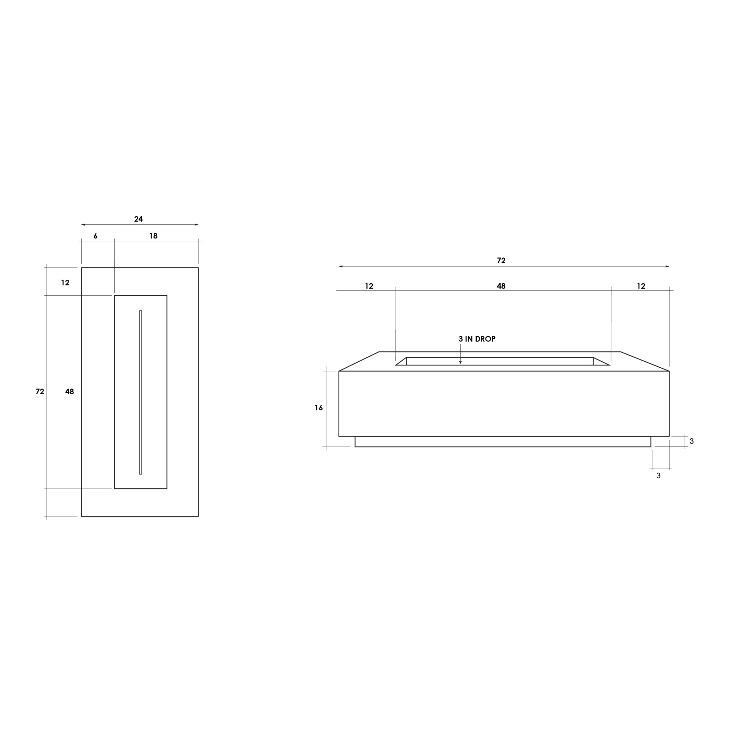 Prism Hardscapes Tavola 72 Rectangular 72" Concrete Gas Fire Table ...